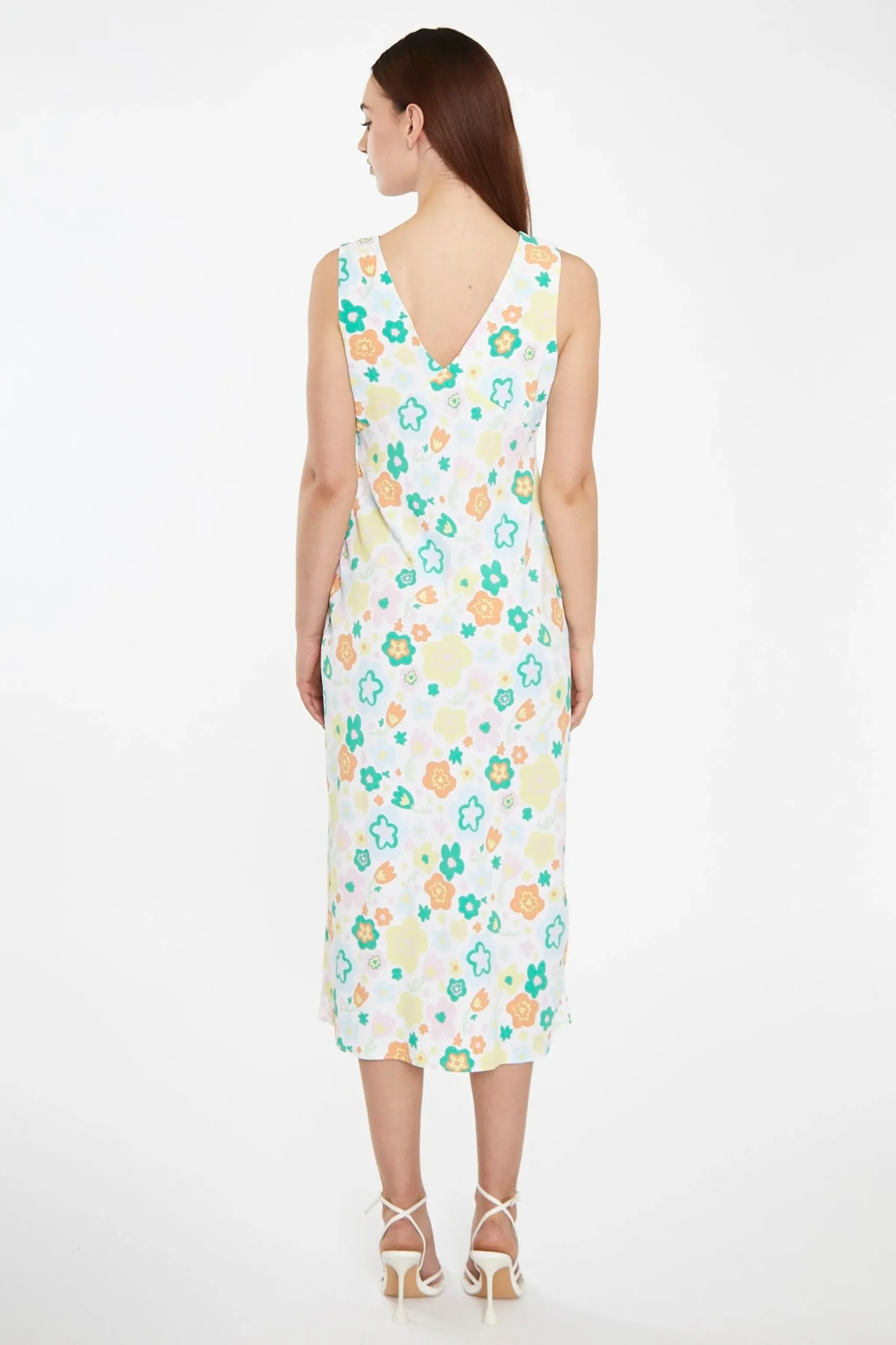 Glamorous Best Dressed Guest|Go To Partywear|Retro Spring-Floral V-Neck Bias-Cut Maxi-Dress -