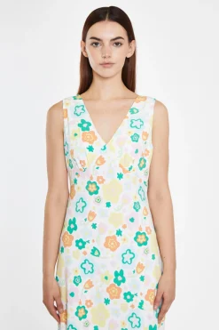 Glamorous Best Dressed Guest|Go To Partywear|Retro Spring-Floral V-Neck Bias-Cut Maxi-Dress -