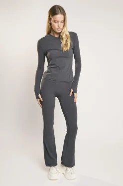 Glamorous Bottoms|Leggings|Signature Graphite-Grey Flare-Leggings -