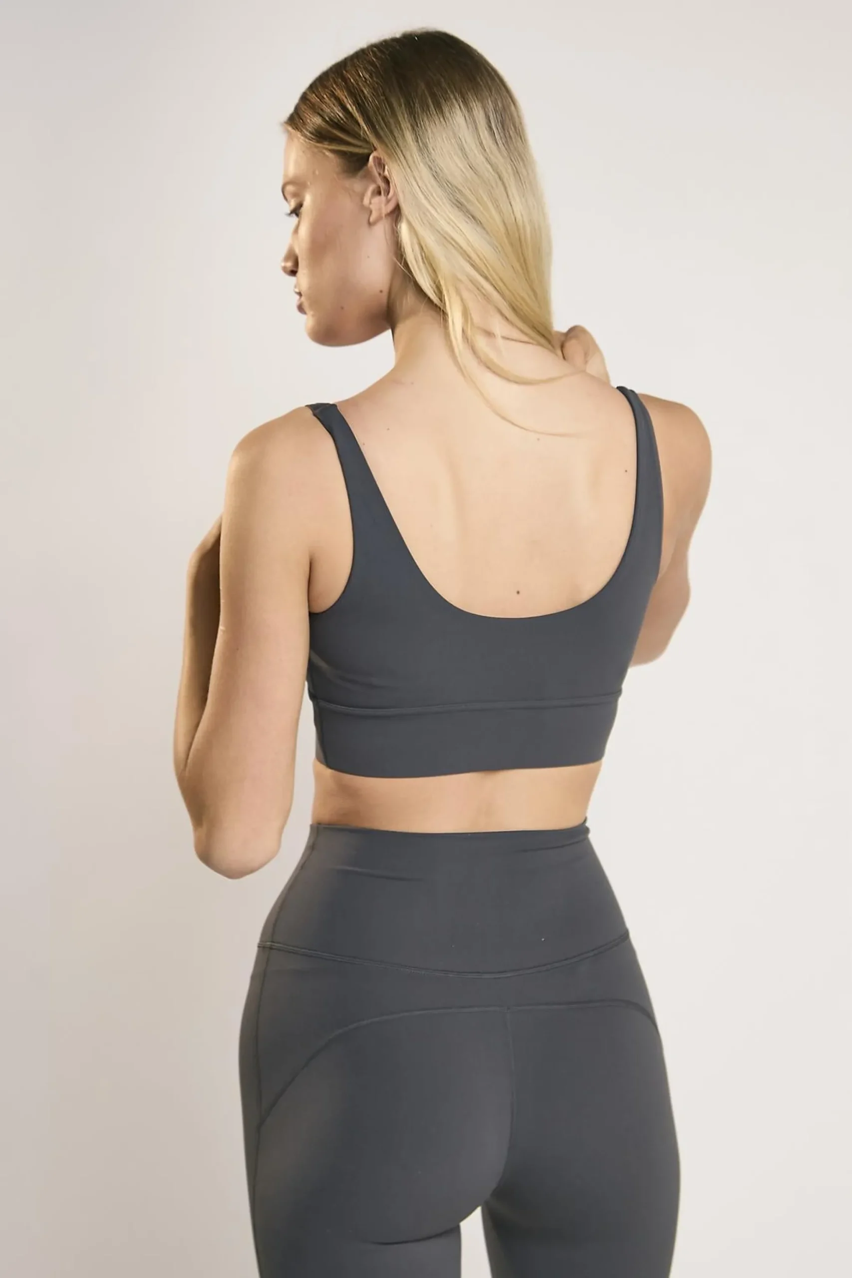 Glamorous Tops|Signature Graphite-Grey Scoop-Neck Crop-Top -
