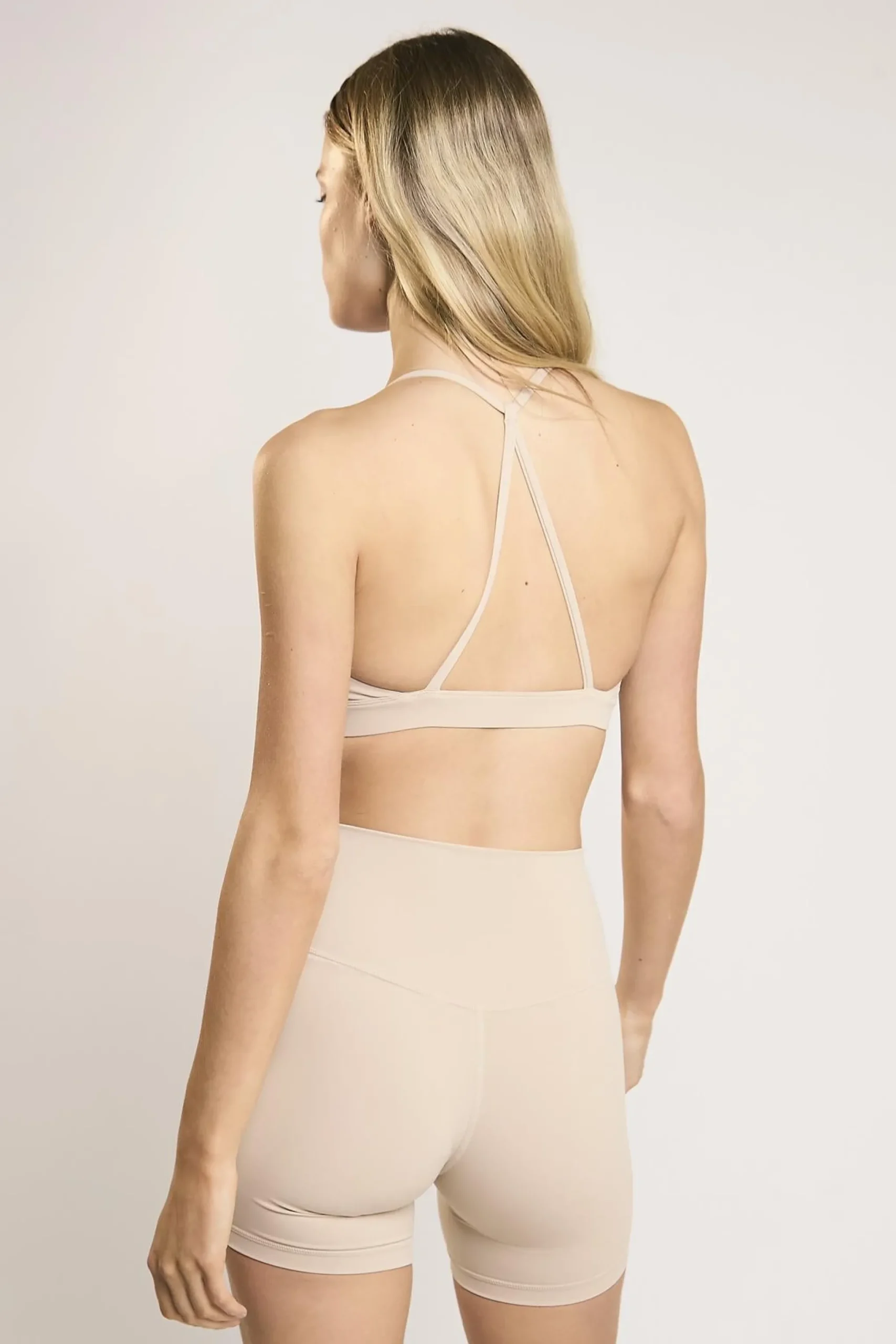 Glamorous Tops|Signature Sand Cross-Back Crop-Top -