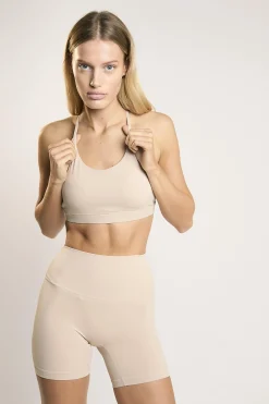 Glamorous Tops|Signature Sand Cross-Back Crop-Top -