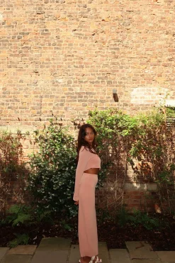 Glamorous Bottoms|Co-ords|Soft-Terracotta High-Waisted-Split-Leg Maxi-Skirt -