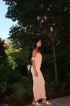 Glamorous Bottoms|Co-ords|Soft-Terracotta Slim-Fit Maxi-Skirt -