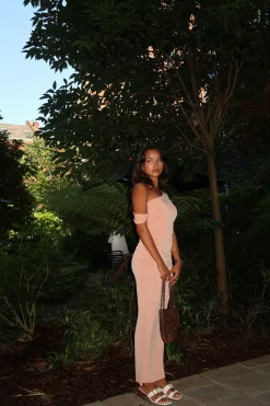 Glamorous Bottoms|Co-ords|Soft-Terracotta Slim-Fit Maxi-Skirt -