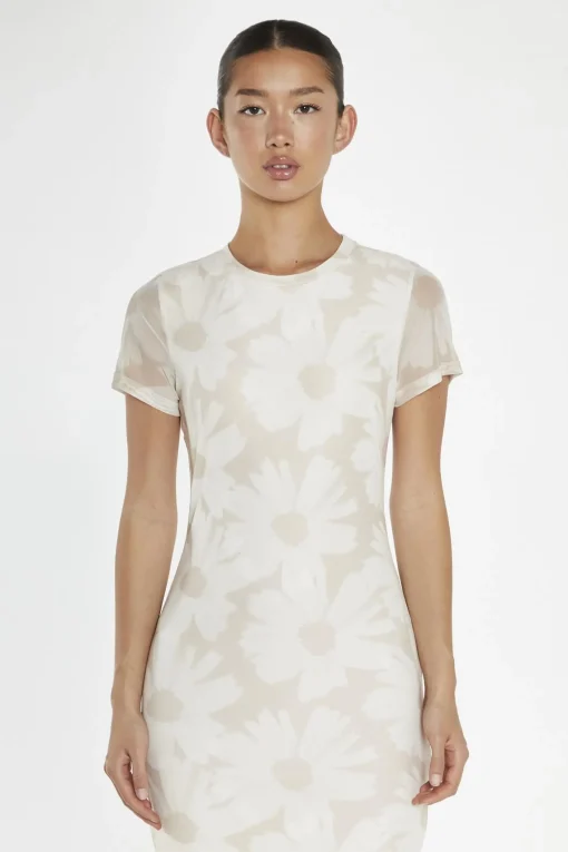 Glamorous Day Dresses|Midi & Midaxi Dresses|Stone-Sunflower Mesh Bodycon Midi-Dress -
