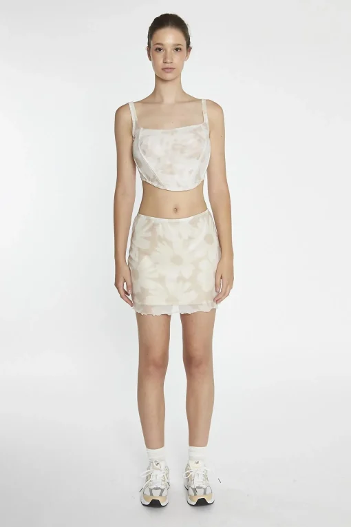 Glamorous Crops, Corsets & Bodysuits|Stone-Sunflower Mesh Corset-Top -