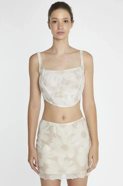 Glamorous Crops, Corsets & Bodysuits|Stone-Sunflower Mesh Corset-Top -