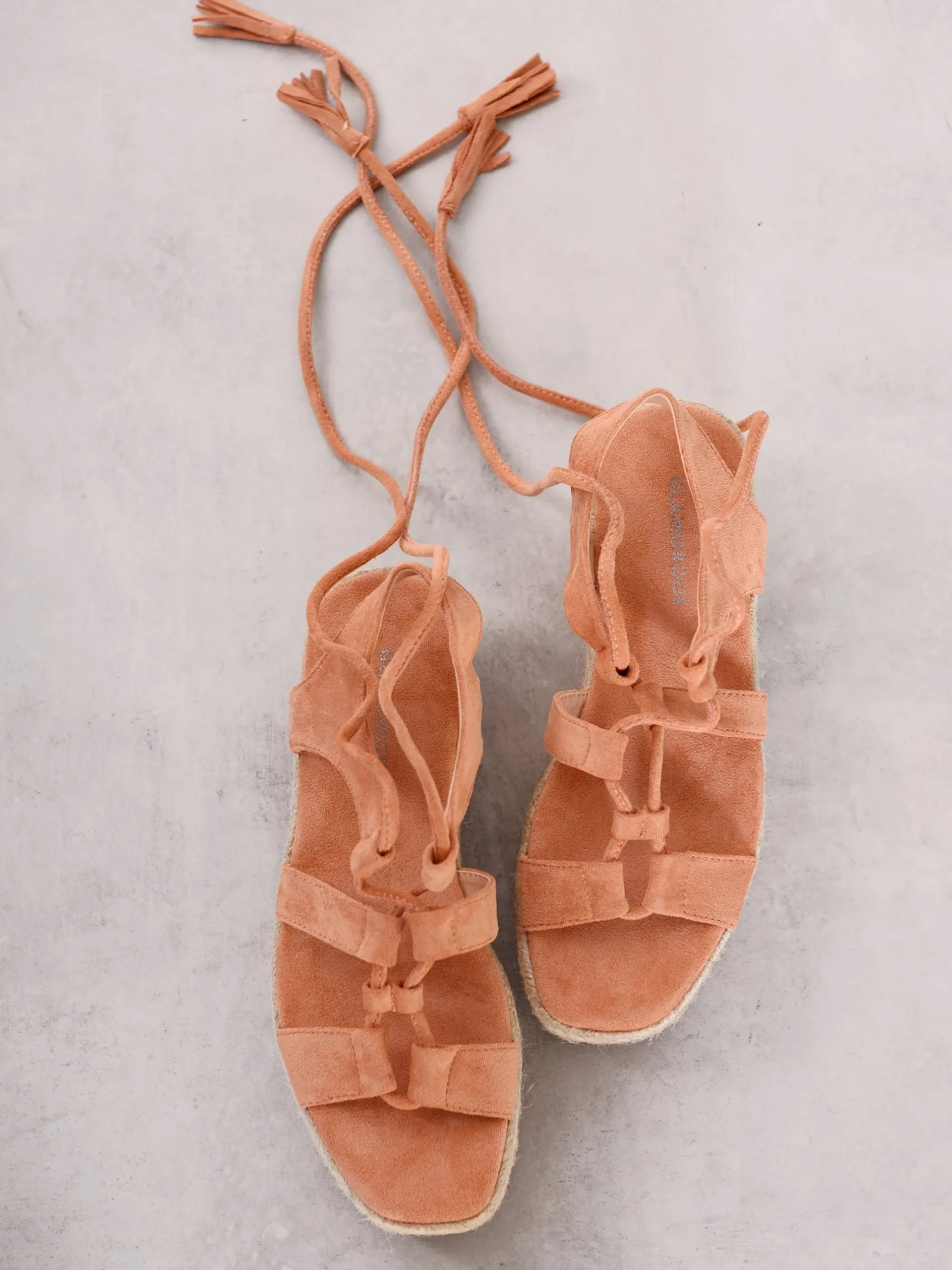 Glamorous Chic Escapes|Flat Shoes|Tan Chunky Espadrille Flat Form Sandals -