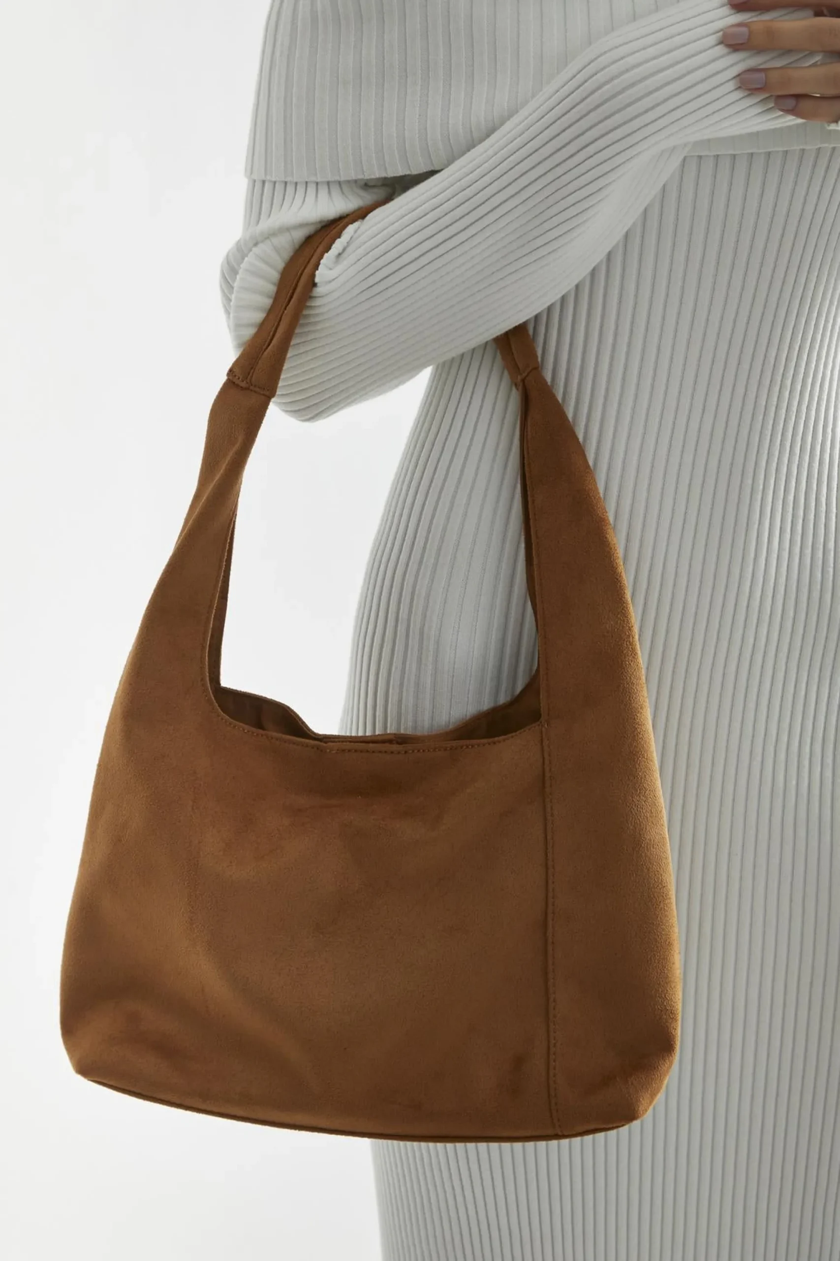 Glamorous Jet Setter|Tote Bags|Tan Faux Suede Tote-Bag -