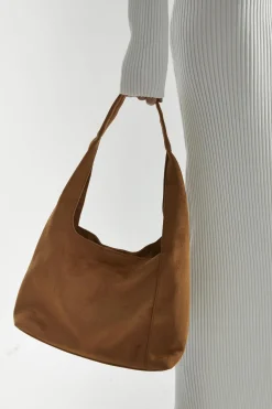 Glamorous Jet Setter|Tote Bags|Tan Faux Suede Tote-Bag -
