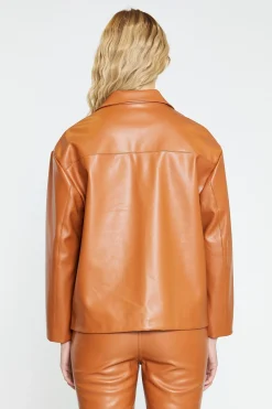 Glamorous Workwear|Go To Partywear|Tan PU Shirt -