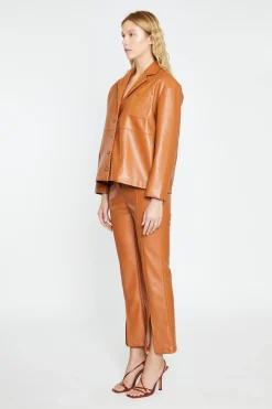 Glamorous Workwear|Go To Partywear|Tan PU Shirt -