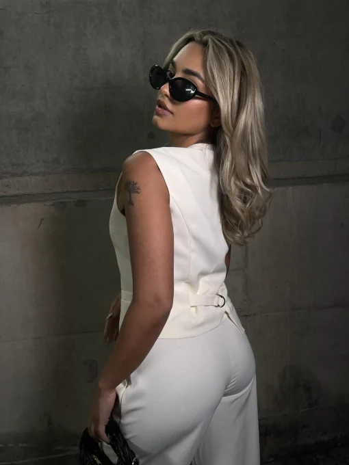 Glamorous Prom|Workwear|Vanilla Waistcoat Top -