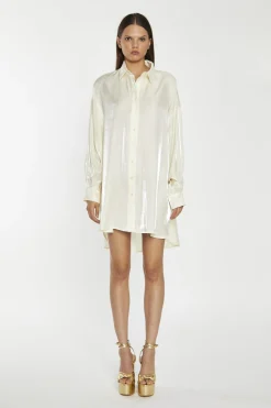 Glamorous Day Dresses|Party Dresses|Vanilla-Shimmer Shirt-Dress -