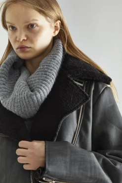 Glamorous Jackets|Washed Black Leather Midi- Jacket -