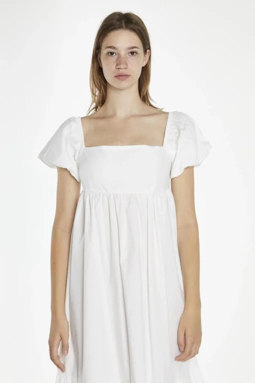 Glamorous Day Dresses|Midi & Midaxi Dresses|White Babydoll Midaxi-Dress -