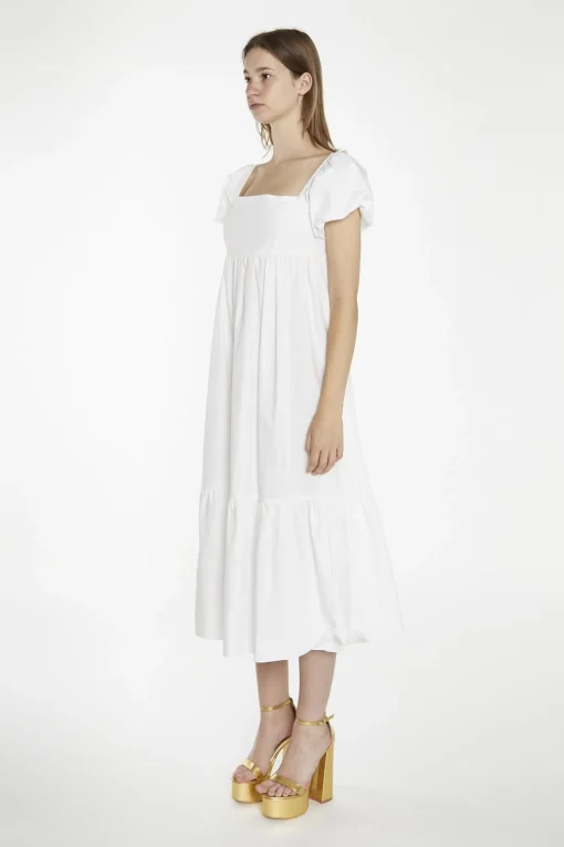Glamorous Day Dresses|Midi & Midaxi Dresses|White Babydoll Midaxi-Dress -