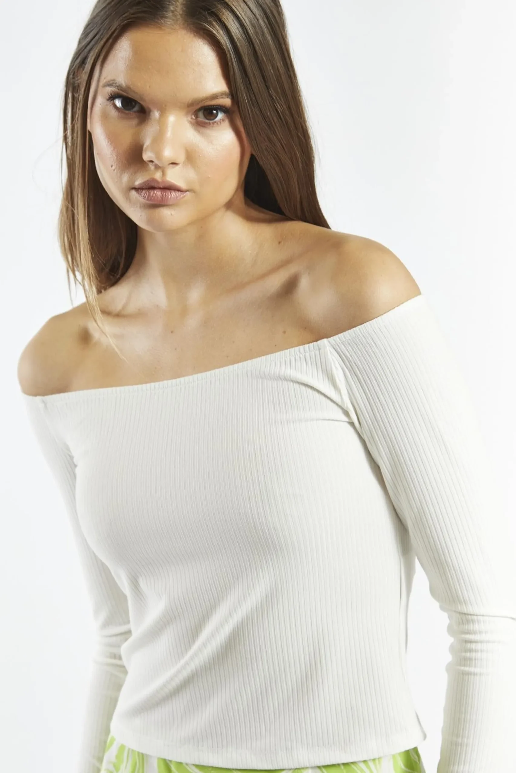 Glamorous Glamorous Care: Our Sustainable Collection|White Bardot Top -