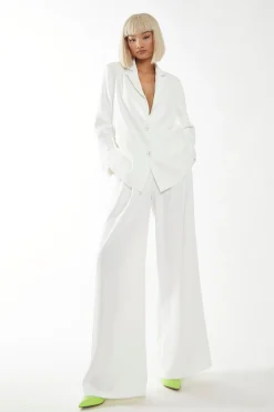 Glamorous Prom|Go To Partywear|White Boxy Oversized Blazer -