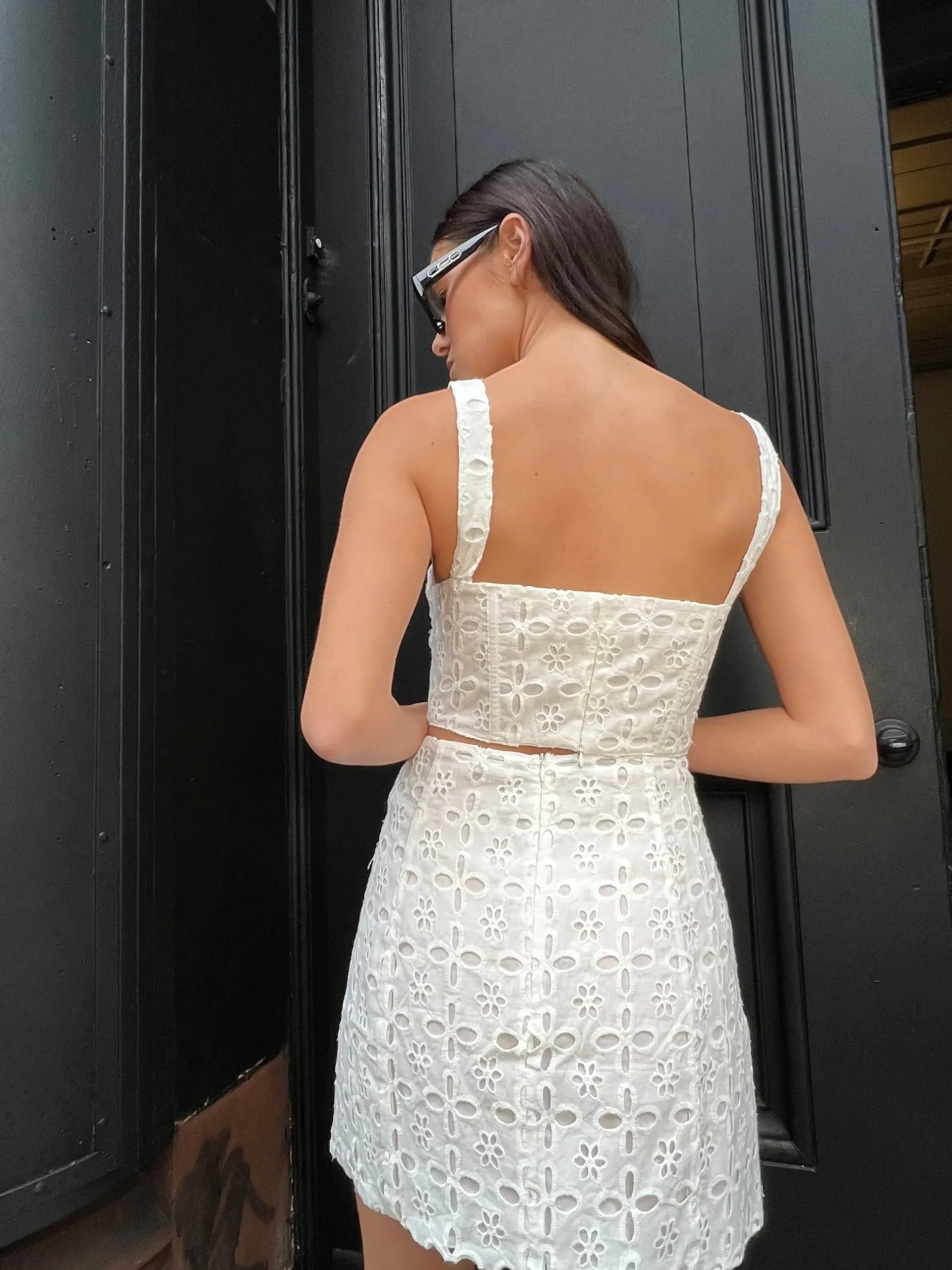 Glamorous Best Dressed Guest|Chic Escapes|White Broderie A-Line Mini-skirt -