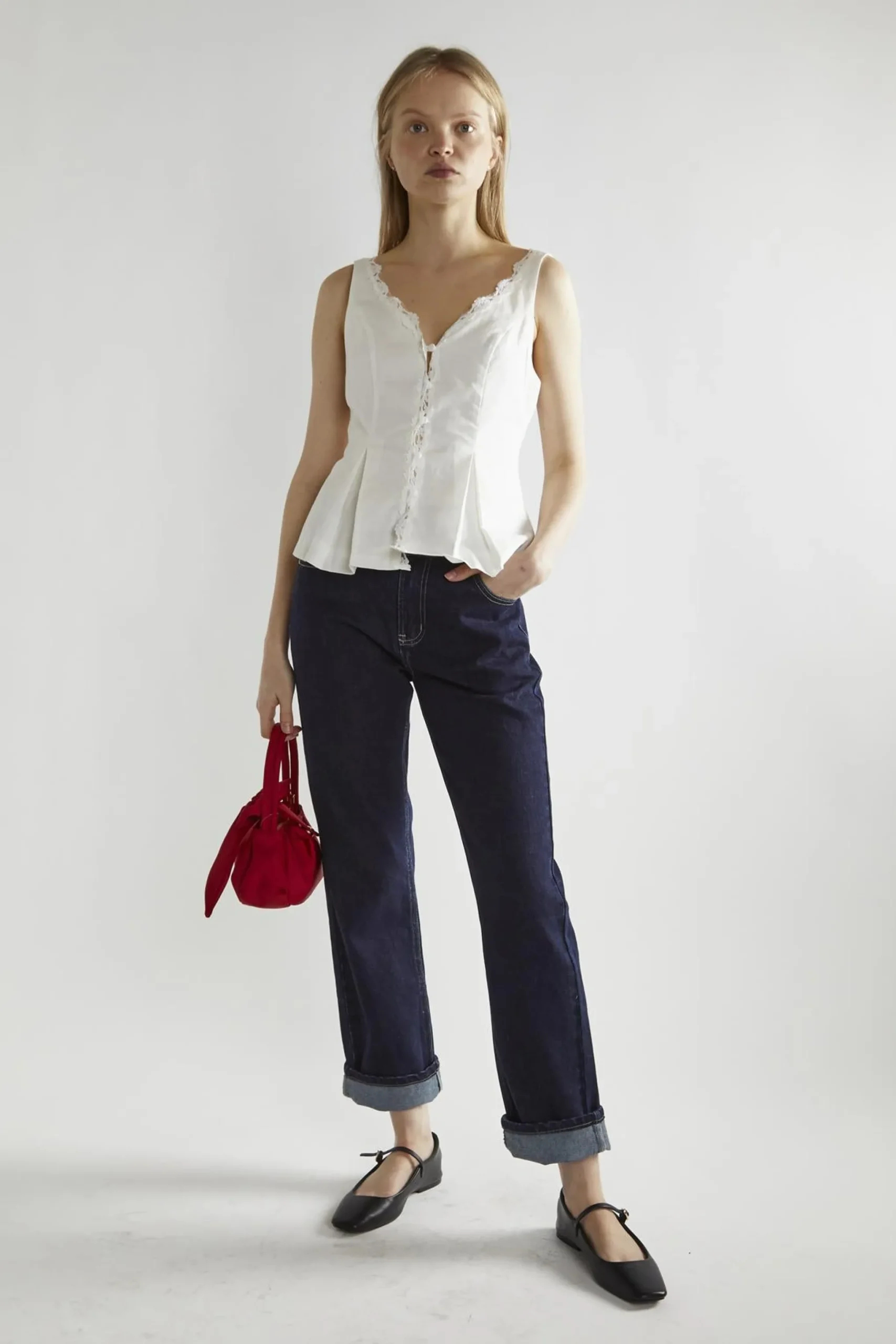 Glamorous Blouses & Shirts|White Button-Front Top -