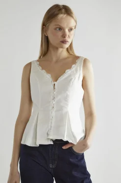 Glamorous Blouses & Shirts|White Button-Front Top -
