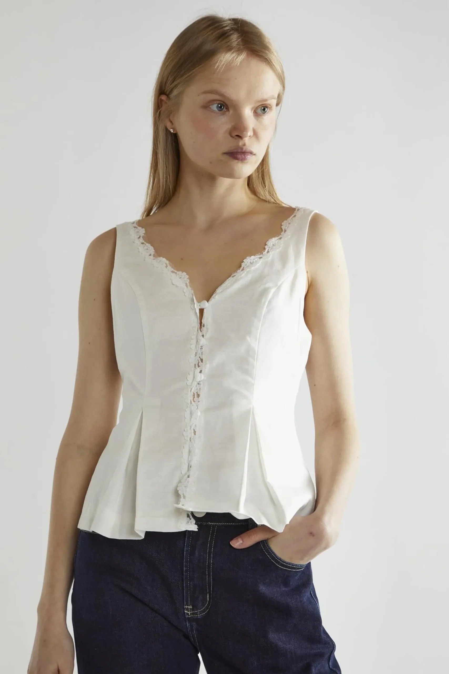 Glamorous Blouses & Shirts|White Button-Front Top -