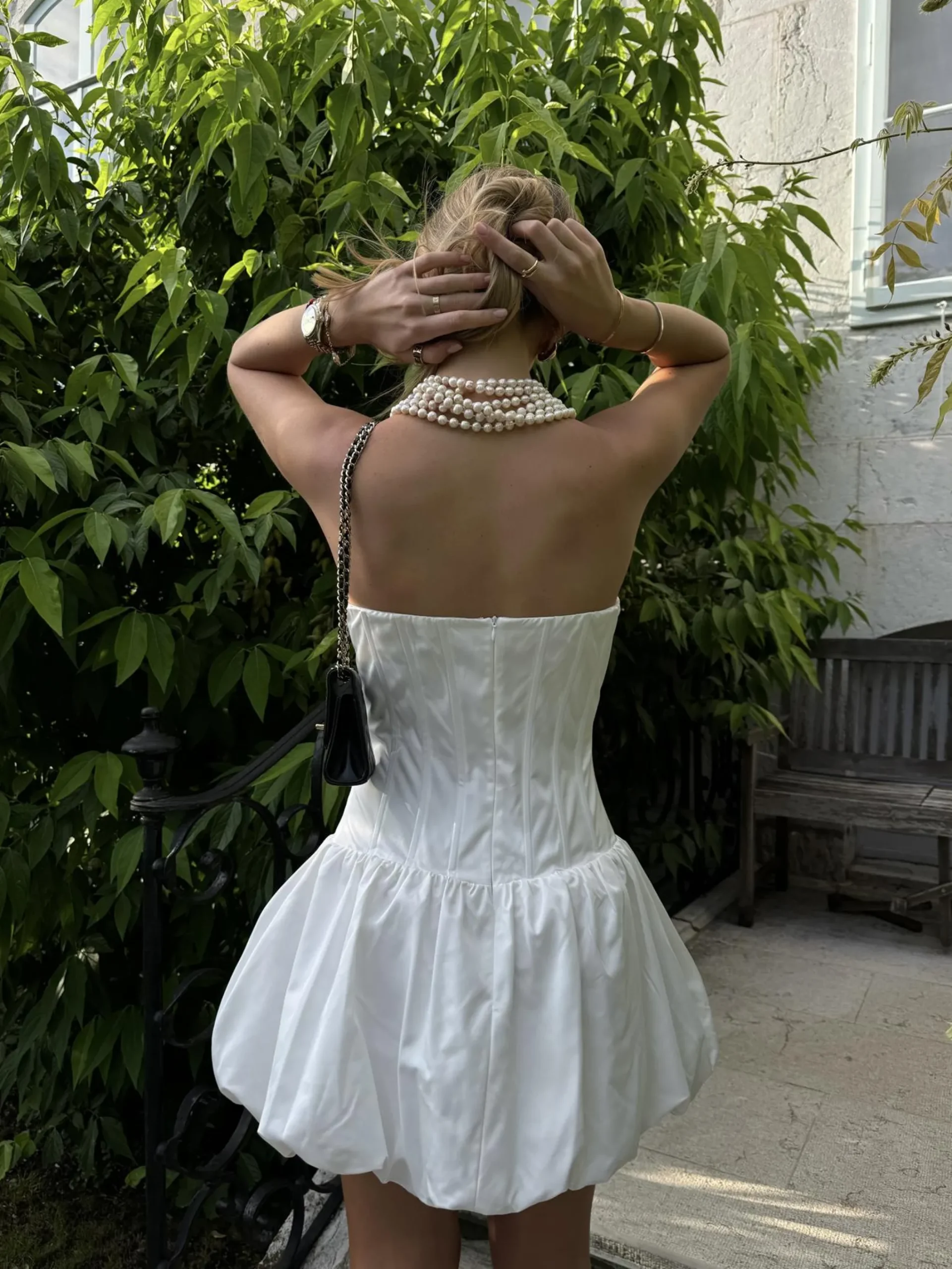 Glamorous Dresses|Day Dresses|White Corset Mini-Dress -