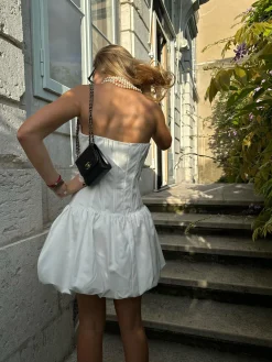 Glamorous Dresses|Day Dresses|White Corset Mini-Dress -