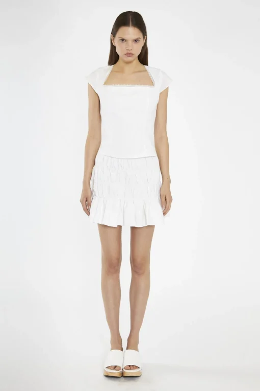 Glamorous Chic Escapes|Blouses & Shirts|White Cut-Out Back Top -