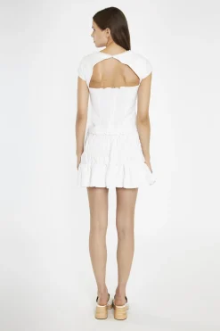 Glamorous Chic Escapes|Blouses & Shirts|White Cut-Out Back Top -