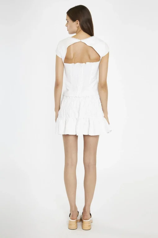 Glamorous Chic Escapes|Blouses & Shirts|White Cut-Out Back Top -