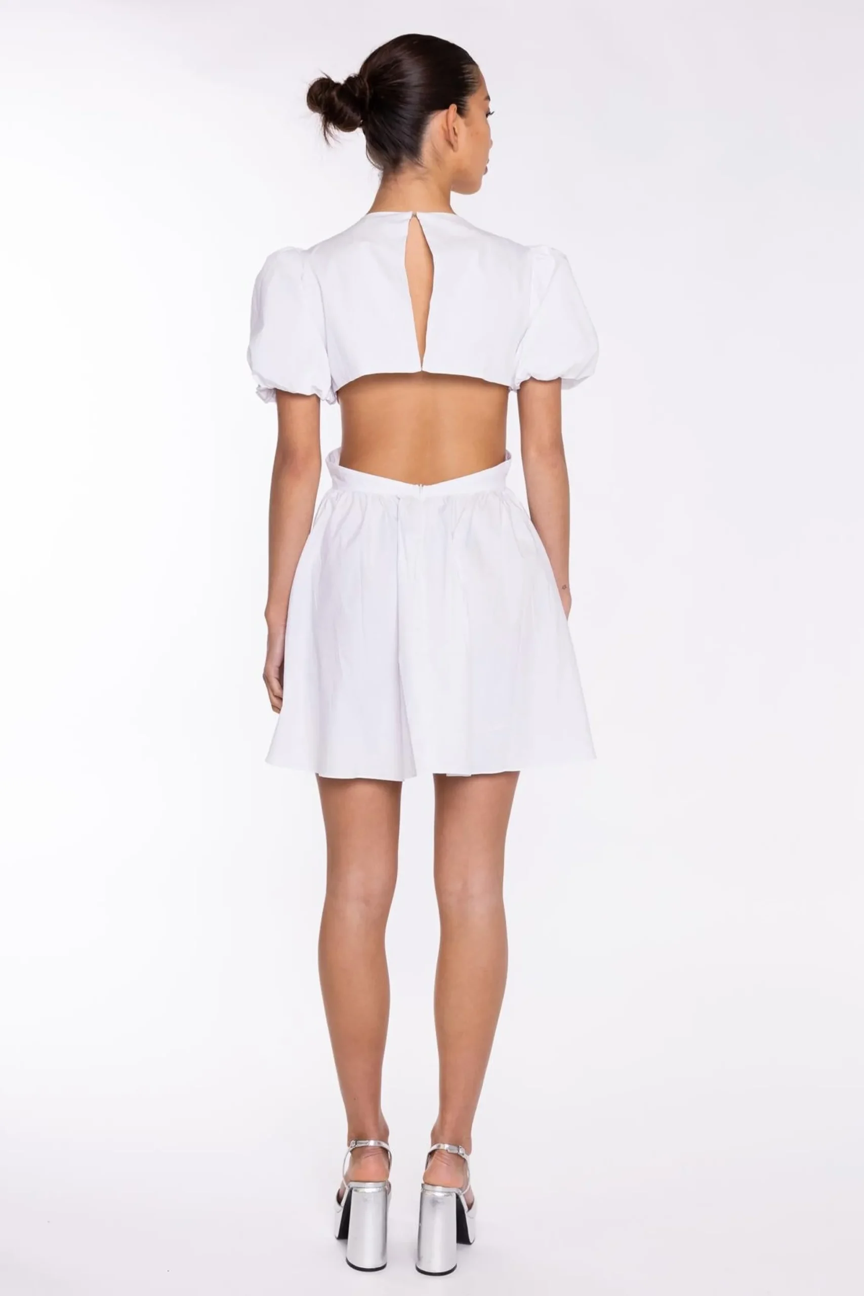 Glamorous Go To Partywear|Day Dresses|White Cut-Out Mini-Dress -