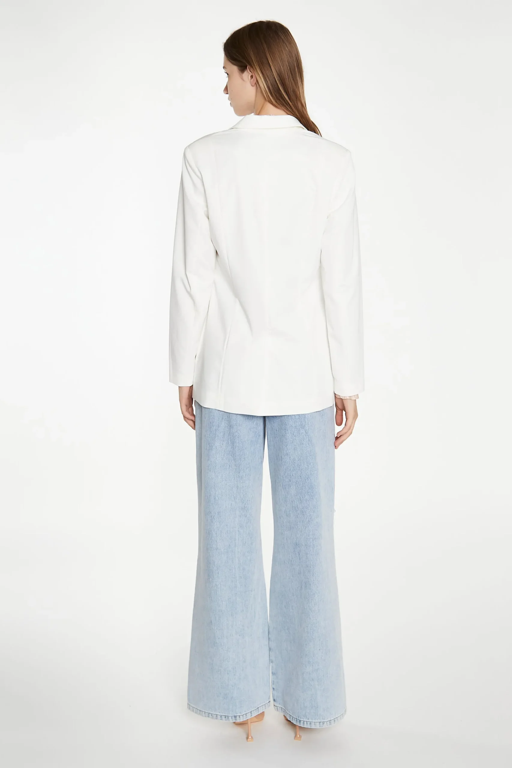 Glamorous Best Dressed Guest|Go To Partywear|White Double-Breasted Blazer -