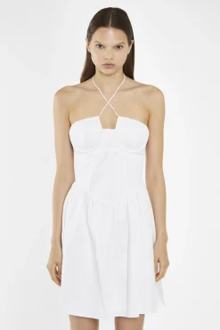 Glamorous Day Dresses|Mini Dresses|White Halterneck Corset Mini-Dress -