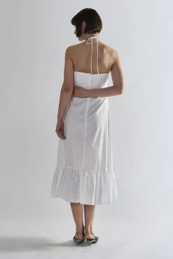 Glamorous Day Dresses|Midi & Midaxi Dresses|White Halter-Neck Midi-Dresses -