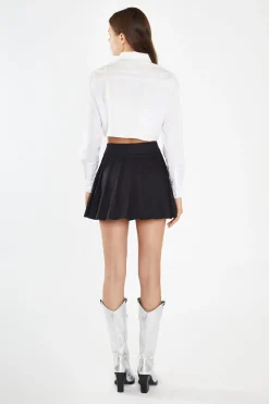 Glamorous Workwear|Blouses & Shirts|White Heart Cut-Out Crop-Shirt -