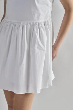Glamorous Day Dresses|Mini Dresses|White High-Neck- Mini-Dresses -