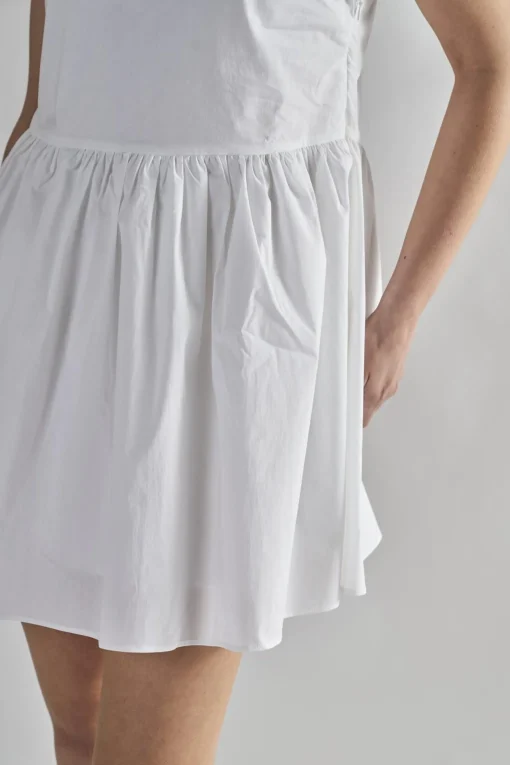 Glamorous Day Dresses|Mini Dresses|White High-Neck- Mini-Dresses -