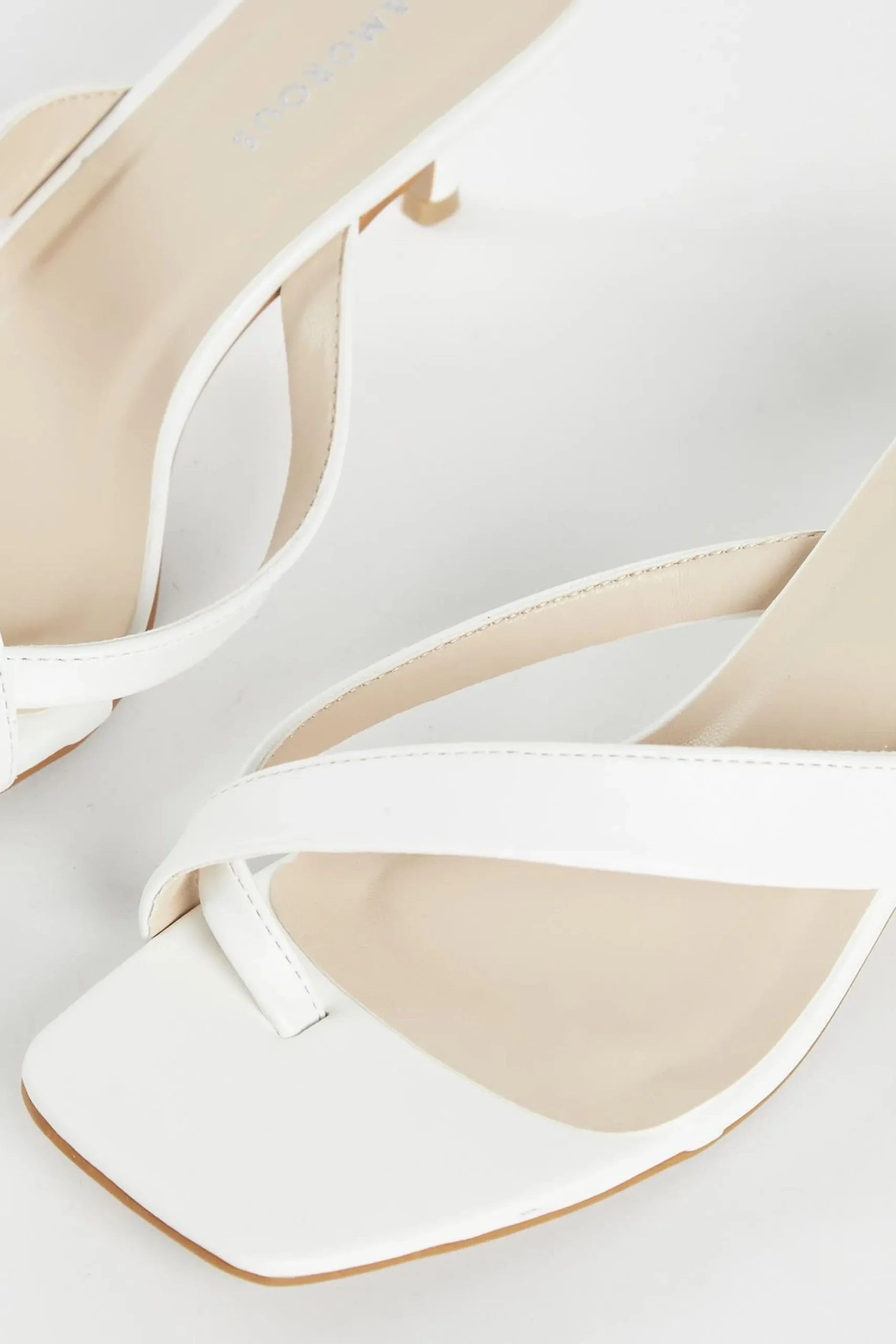Glamorous Heels|Sandals|White Kitten Heel Kitten Heel-Heeled Sandal -