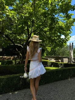 Glamorous Co-ords|Tops|White Lace-Up Crop-Top -