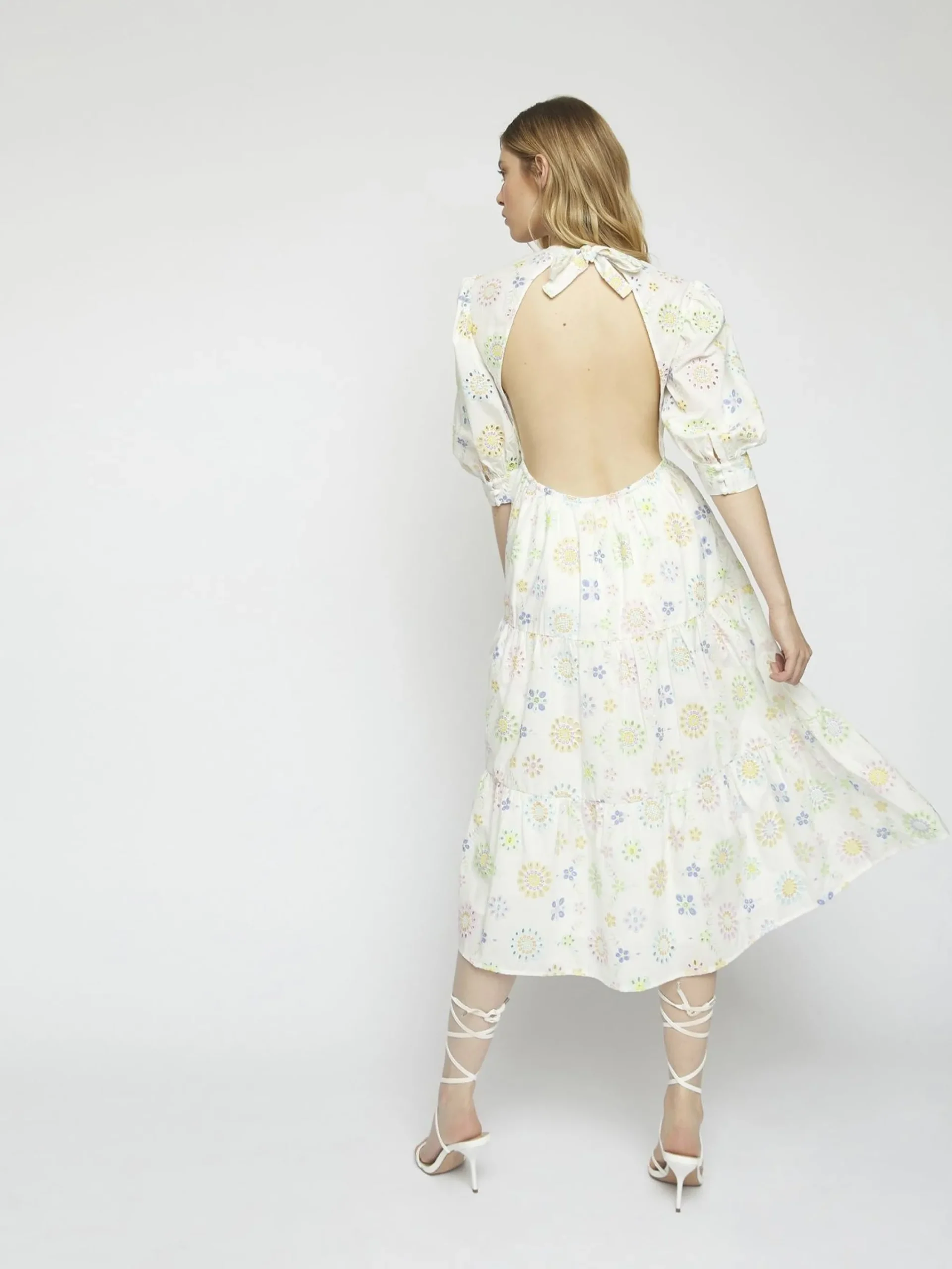 Glamorous Day Dresses|Midi & Midaxi Dresses|White Pastel Broderie Midi Dress -