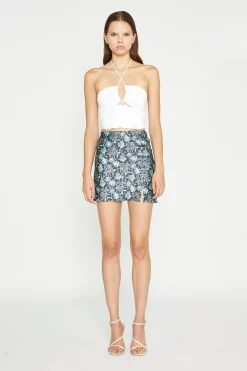 Glamorous Go To Partywear|Tops & T-shirts|White Satin Strappy Halterneck Corset-Top -