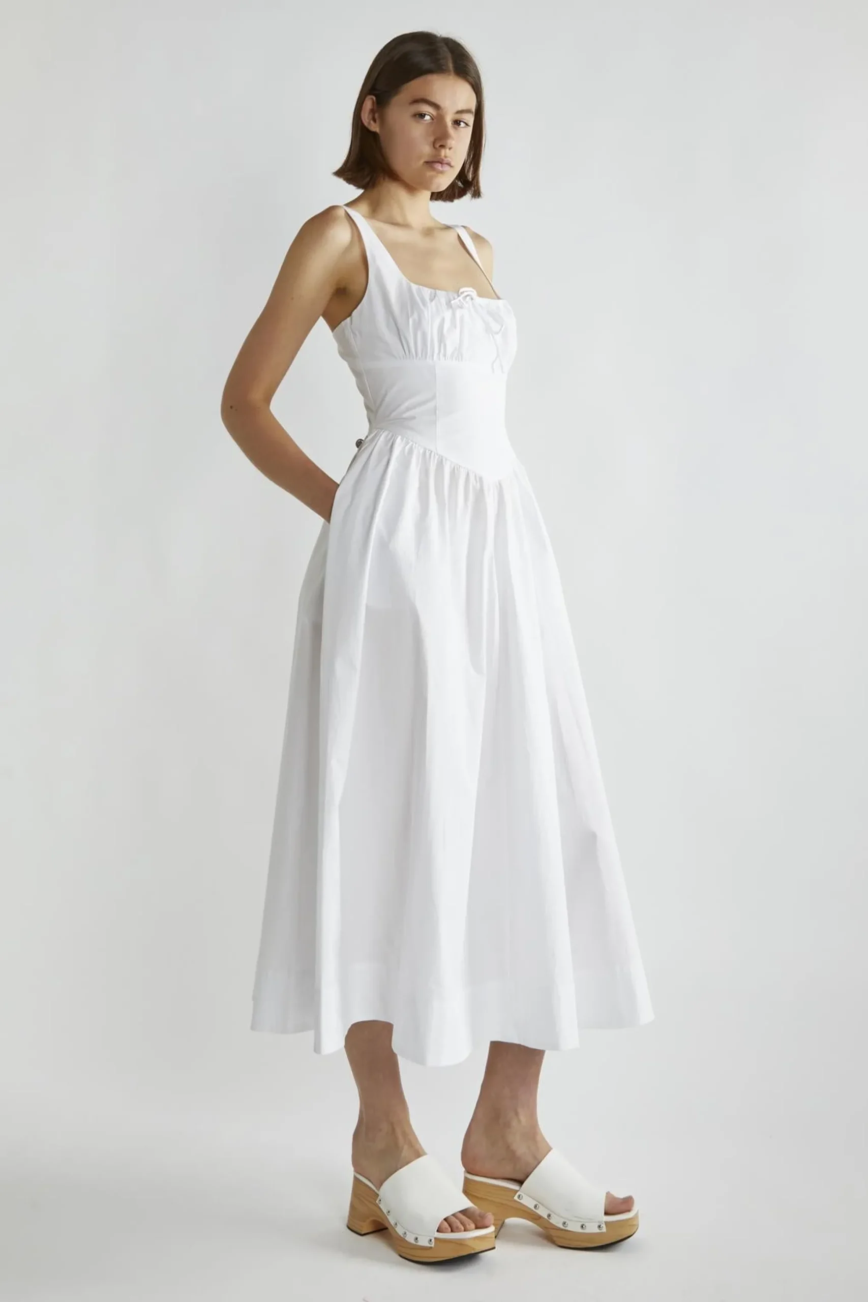 Glamorous Day Dresses|Midi & Midaxi Dresses|White Skater Midi-Dress -