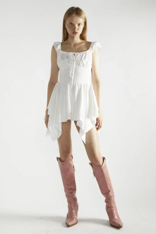 Glamorous Day Dresses|Mini Dresses|White Skater Mini-Dress -