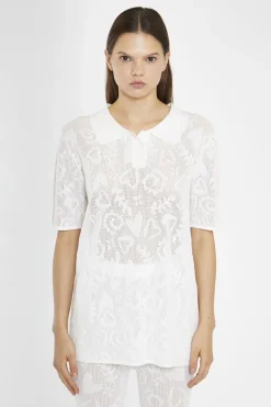 Glamorous Chic Escapes|Co-ords|White-Textured Knit-Top -