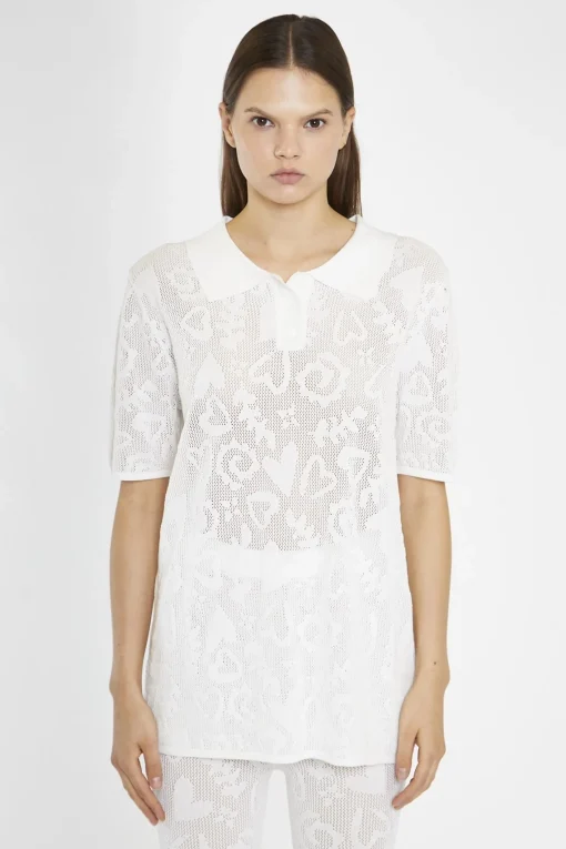 Glamorous Chic Escapes|Co-ords|White-Textured Knit-Top -