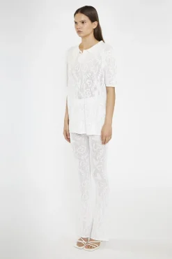 Glamorous Chic Escapes|Co-ords|White-Textured Knit-Top -