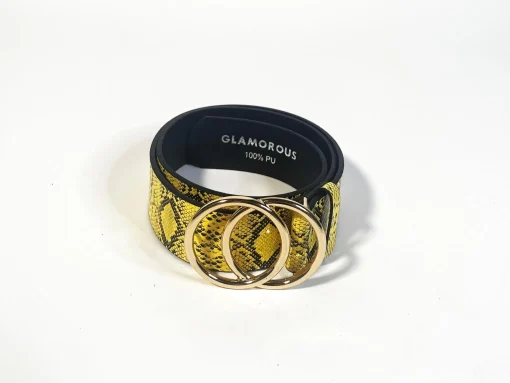 Glamorous Belts|Yellow-Snake Belt -